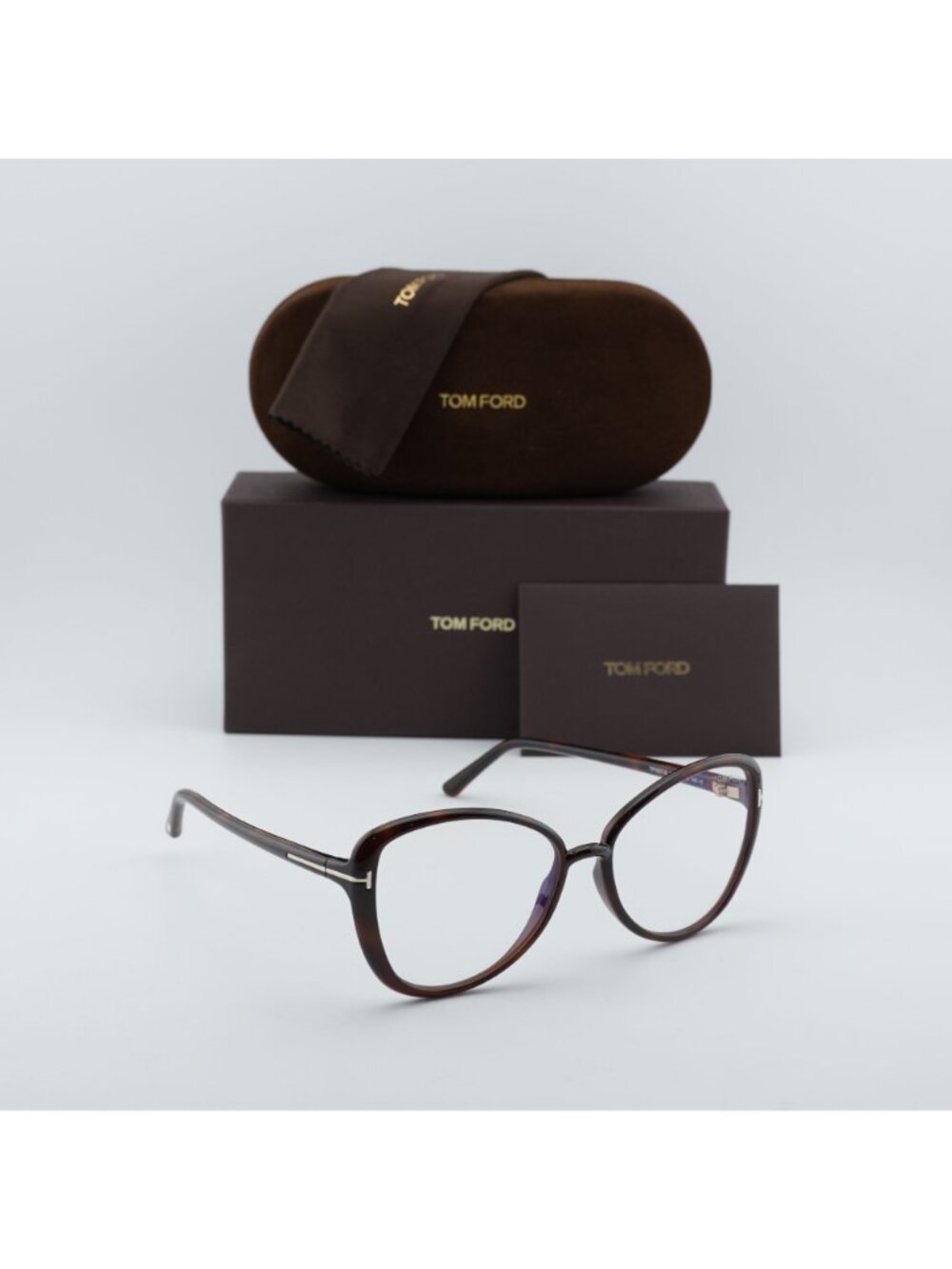 Tom Ford FT5907-B 052 Eyeglasses Havana 55mm Butterfly Frame, Blue Light Block - Picture 10 of 10